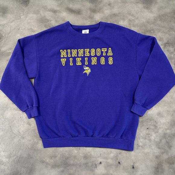 NFL Other - Vintage 90s NFL Minnesota Vikings Spellout Sweatshirt NFC Purple XL